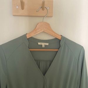 Spring light green dress sage chiffon